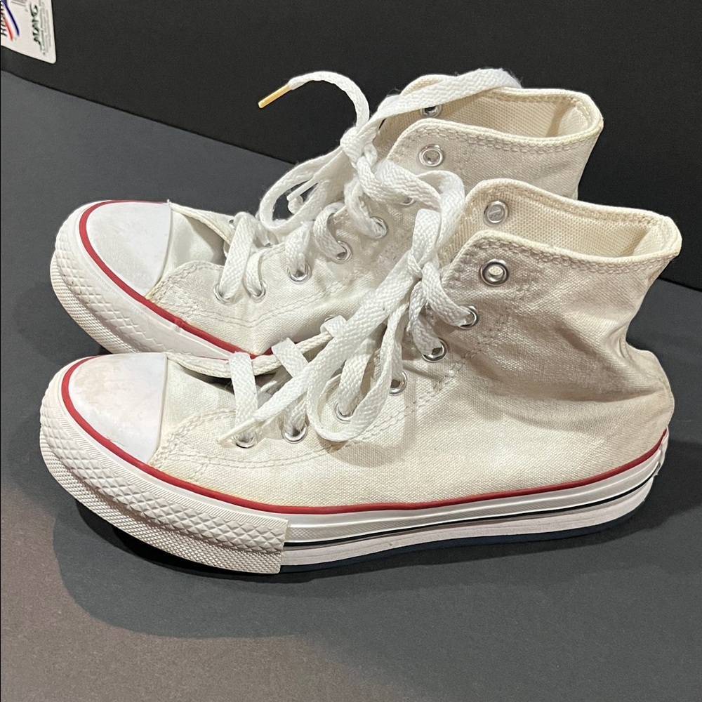 Classic White High-Top Kids Sneakers